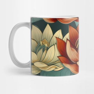 Serenity Blooms: Timeless Lotus Flower Pattern Mug